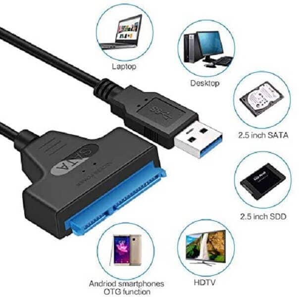 USB 3.0 to SATA 22 Pin External Converter Adapter Cable Lead for 2.5 USB 3.0 to SATA 22 Pin External Converter Adapter Cable Lead for 2.5